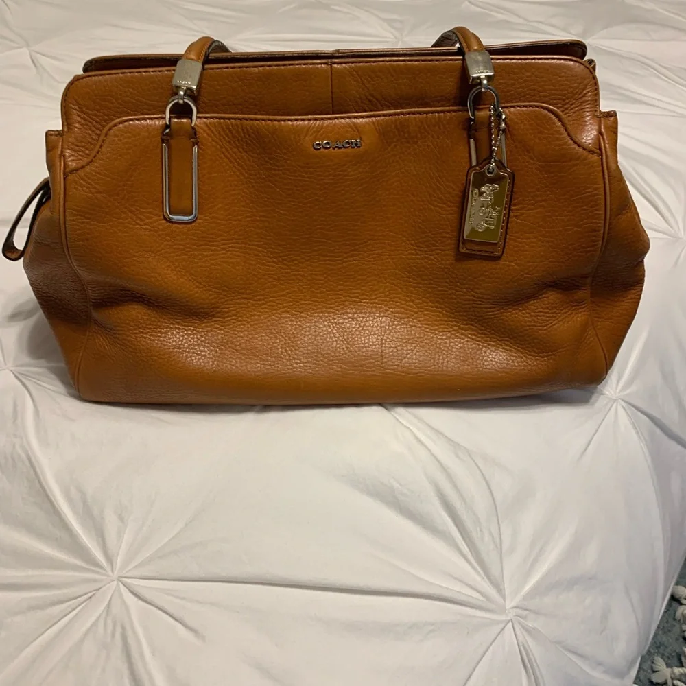 Coach Brown Leather Shoulder Bag Madison Kimberly Satchel - Picture 16 of 16